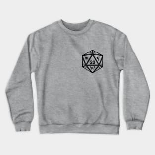 (Pocket) Transparent D20 Dice (Black Outline) Crewneck Sweatshirt